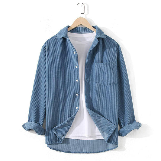 Solid Color Long Sleeve Dress Shirt Men - Which Mark