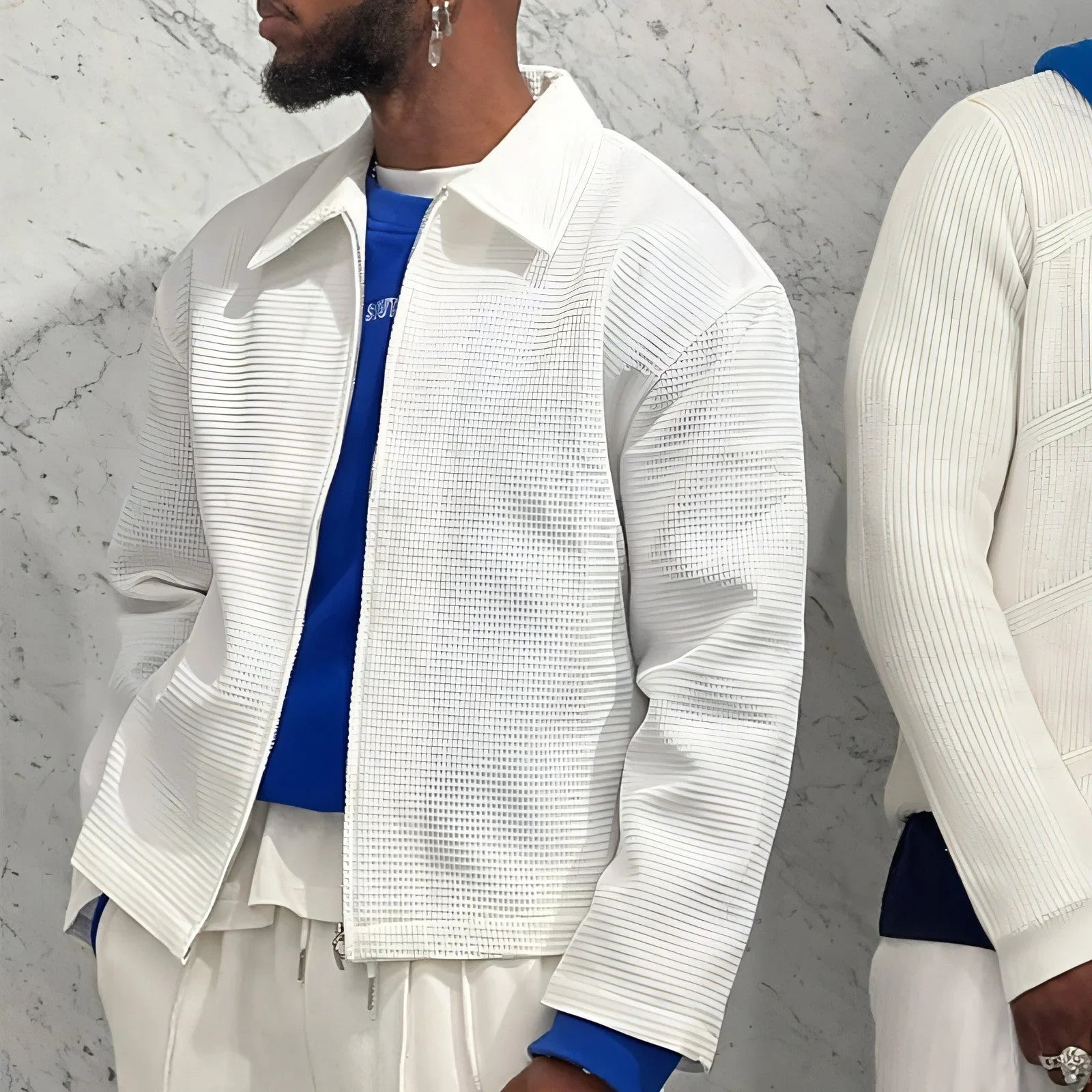 Men's Solid Color Fashion Tracksuit Top Casual Pants Two-piece Set - Which Mark