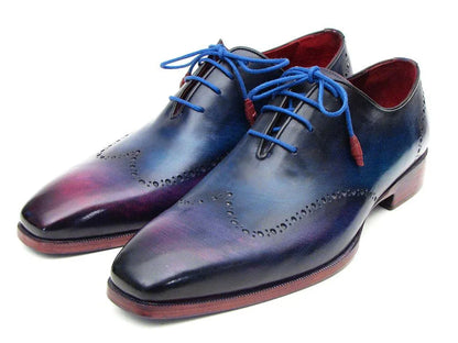 Paul Parkman Blue & Purple Wingtip Oxfords (ID#084VX55) - Which Mark
