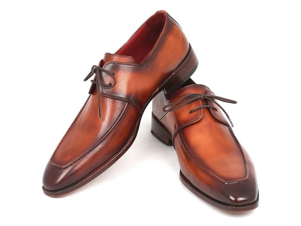 Paul Parkman Brown Leather Apron Derby Shoes For Men (ID#33SX92) - Which Mark