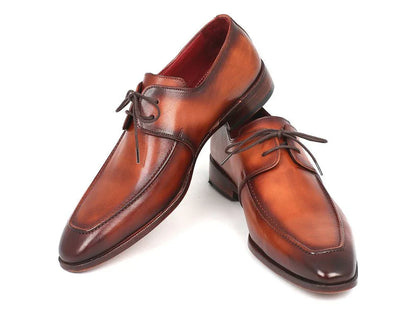 Paul Parkman Brown Leather Apron Derby Shoes For Men (ID#33SX92) - Which Mark