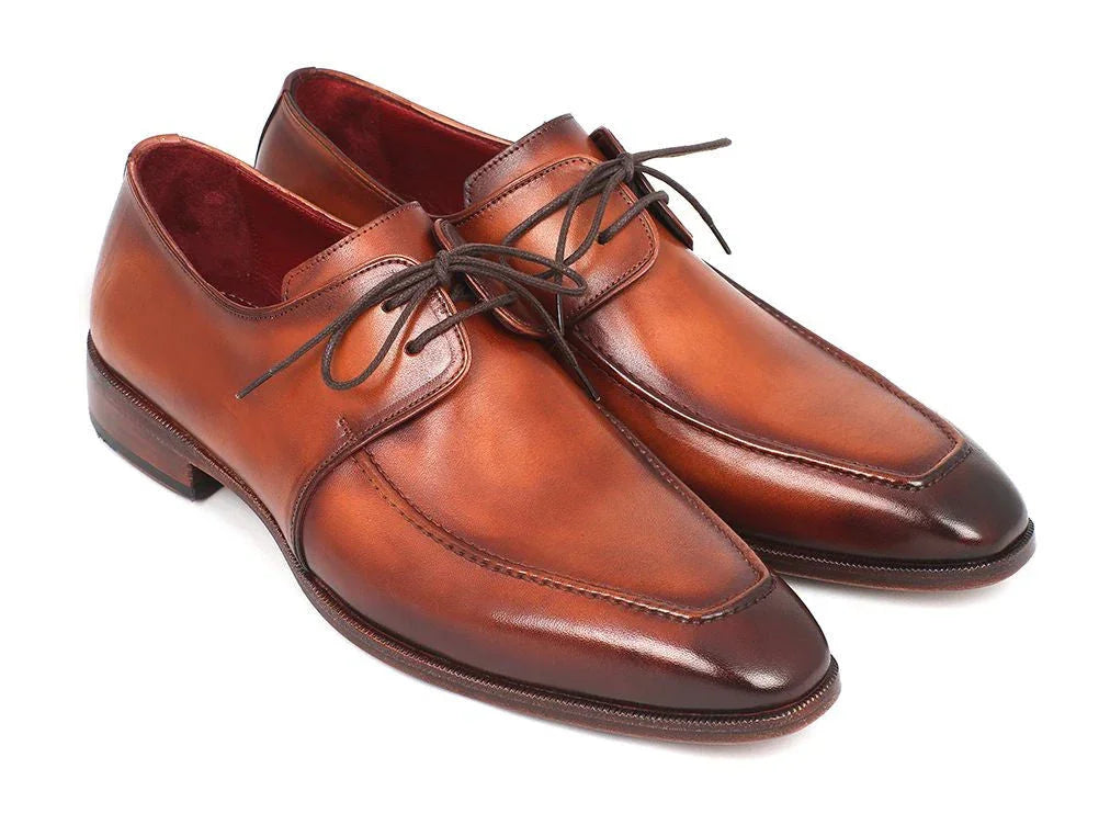 Paul Parkman Brown Leather Apron Derby Shoes For Men (ID#33SX92) - Which Mark