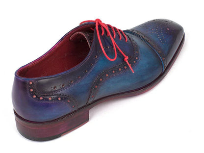 Paul Parkman Men's Captoe Oxfords Blue & Parliament (ID#024-PARL) - Which Mark