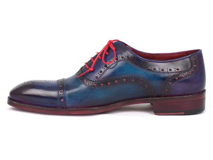 Paul Parkman Men's Captoe Oxfords Blue & Parliament (ID#024-PARL) - Which Mark
