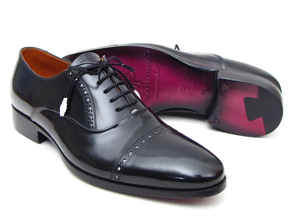 Paul Parkman Captoe Oxfords Black Dress Shoes (ID#78RG61) - Which Mark
