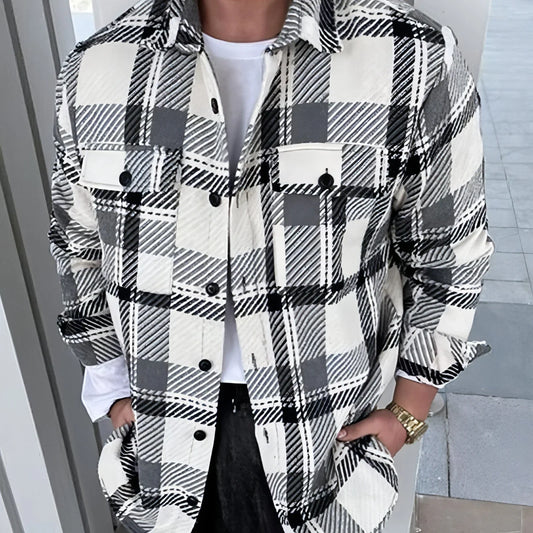 A1. W. Suit Jacket Loose Lapels Double Pocket Jacket Long Sleeve Men - Which Mark