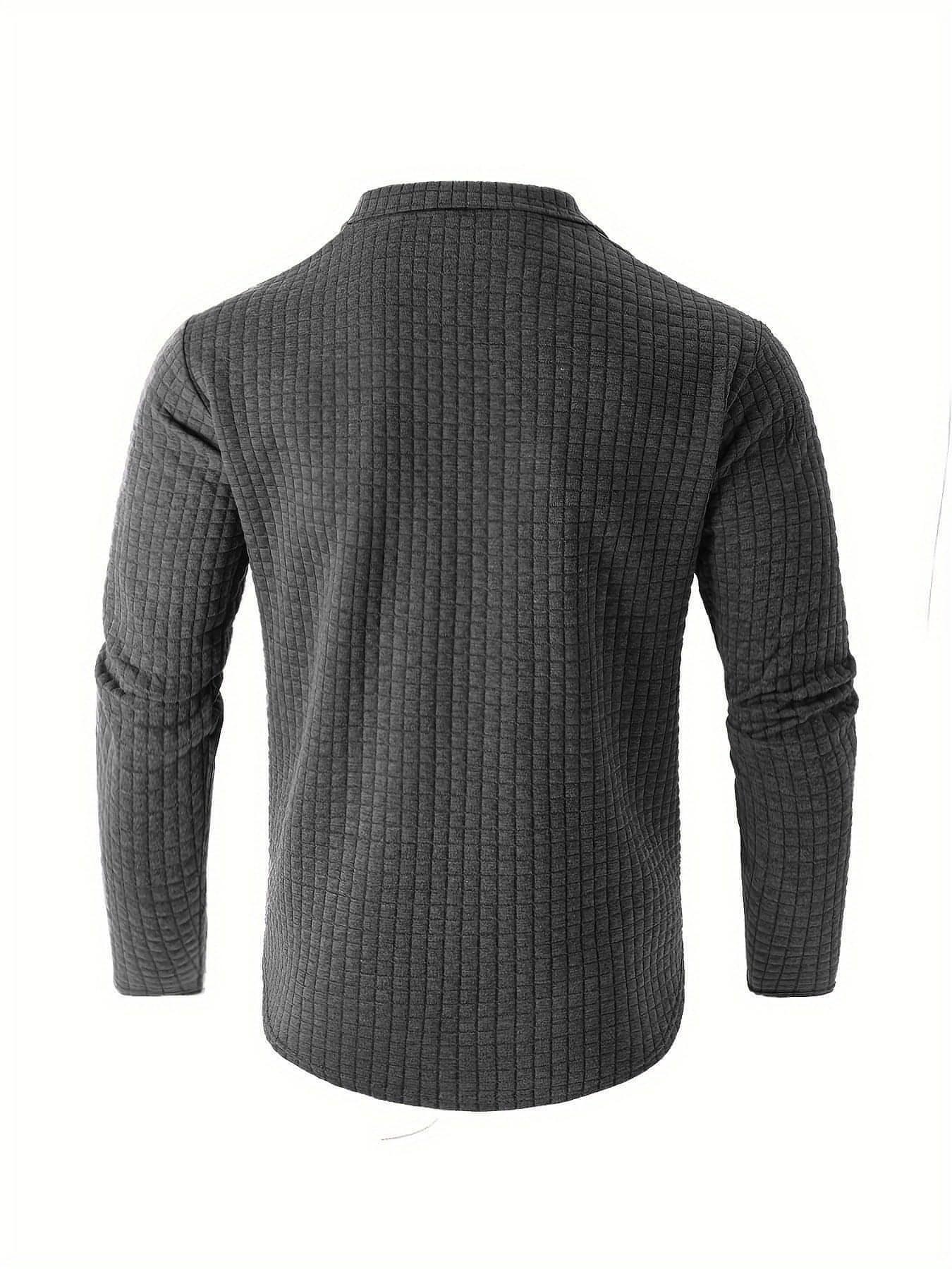 Outdoor Stand Collar Half Zip Training T-shirt Waffle Sports Bottoming - Which Mark
