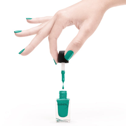 Premium Nail Lacquer, SHEVA - 179, DEEP TURQUOISE CRÈME NAIL POLISH - Which Mark