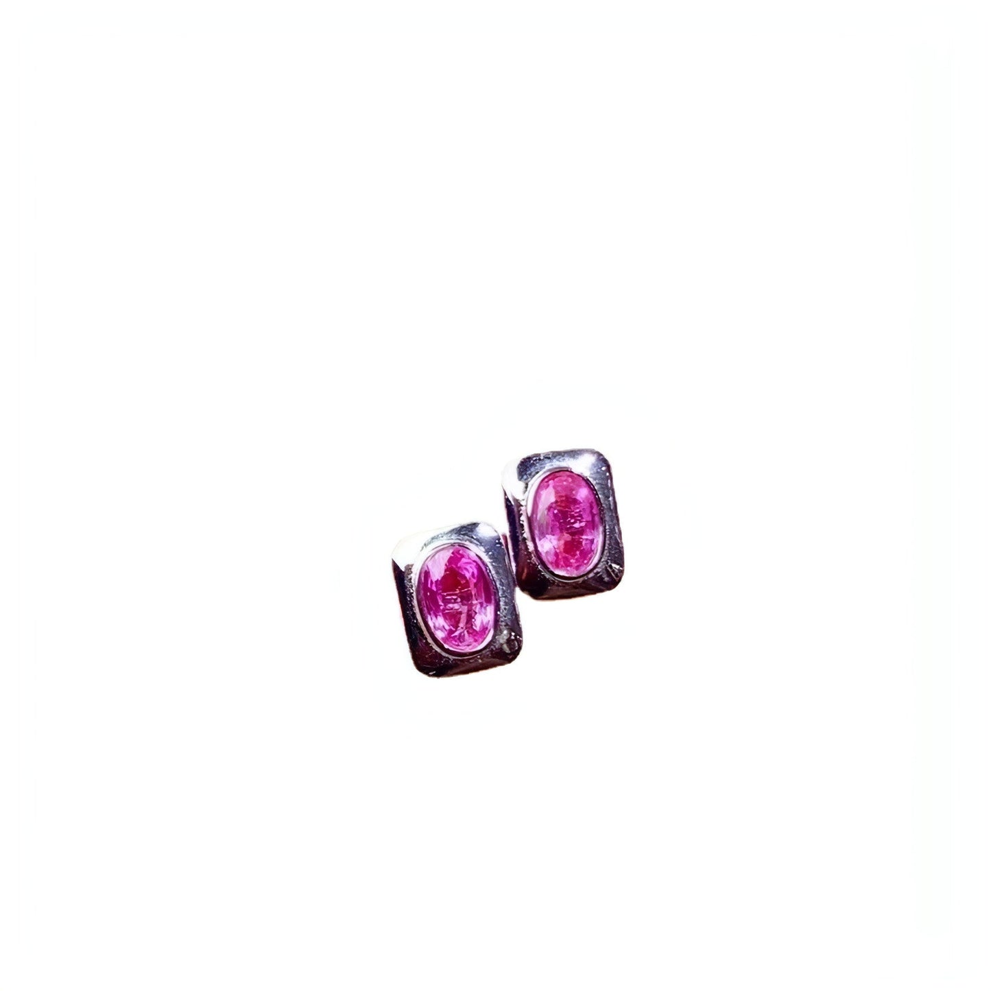 925 Silver Inlaid Natural Sapphire Stud Earrings - Which Mark