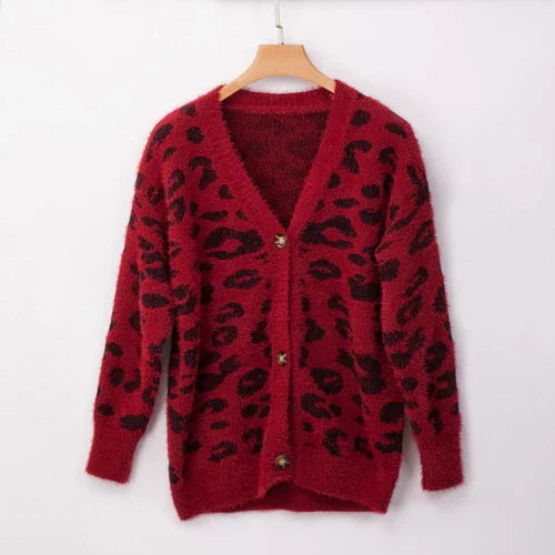 UrbanFur™ – Long Sleeve Leopard Knit Cardigan - Which Mark