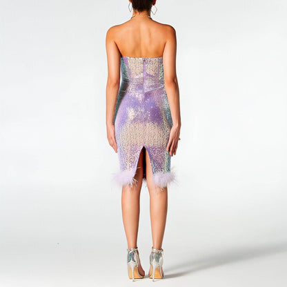 Hip-wrapped Fashion Tube Top Dress Women - Which Mark