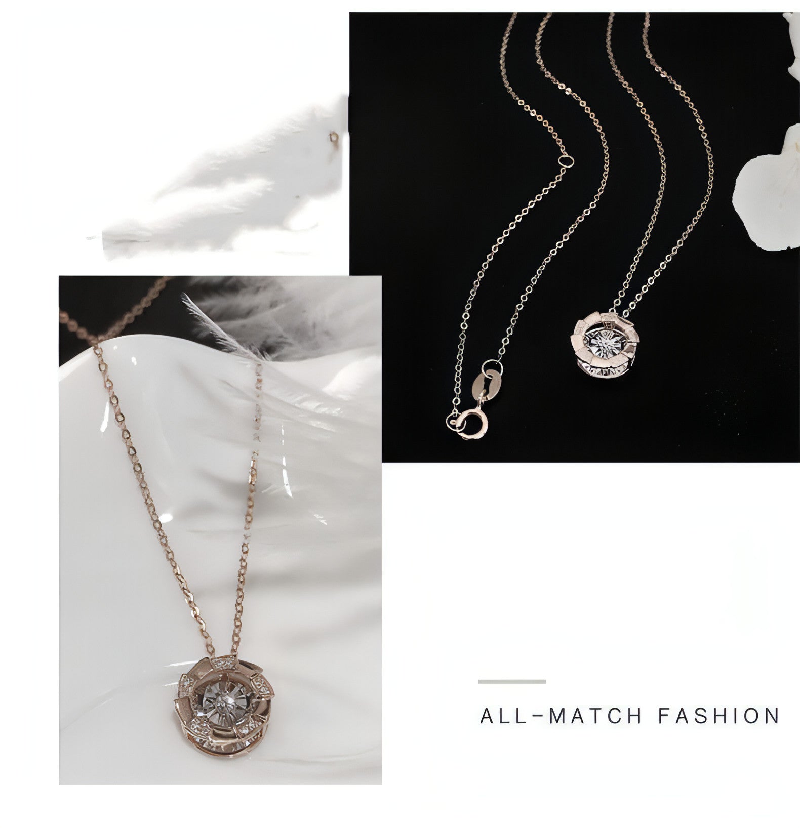 Rose Gold Pulsatile Heart Diamond Pendant Clavicle Chain - Which Mark
