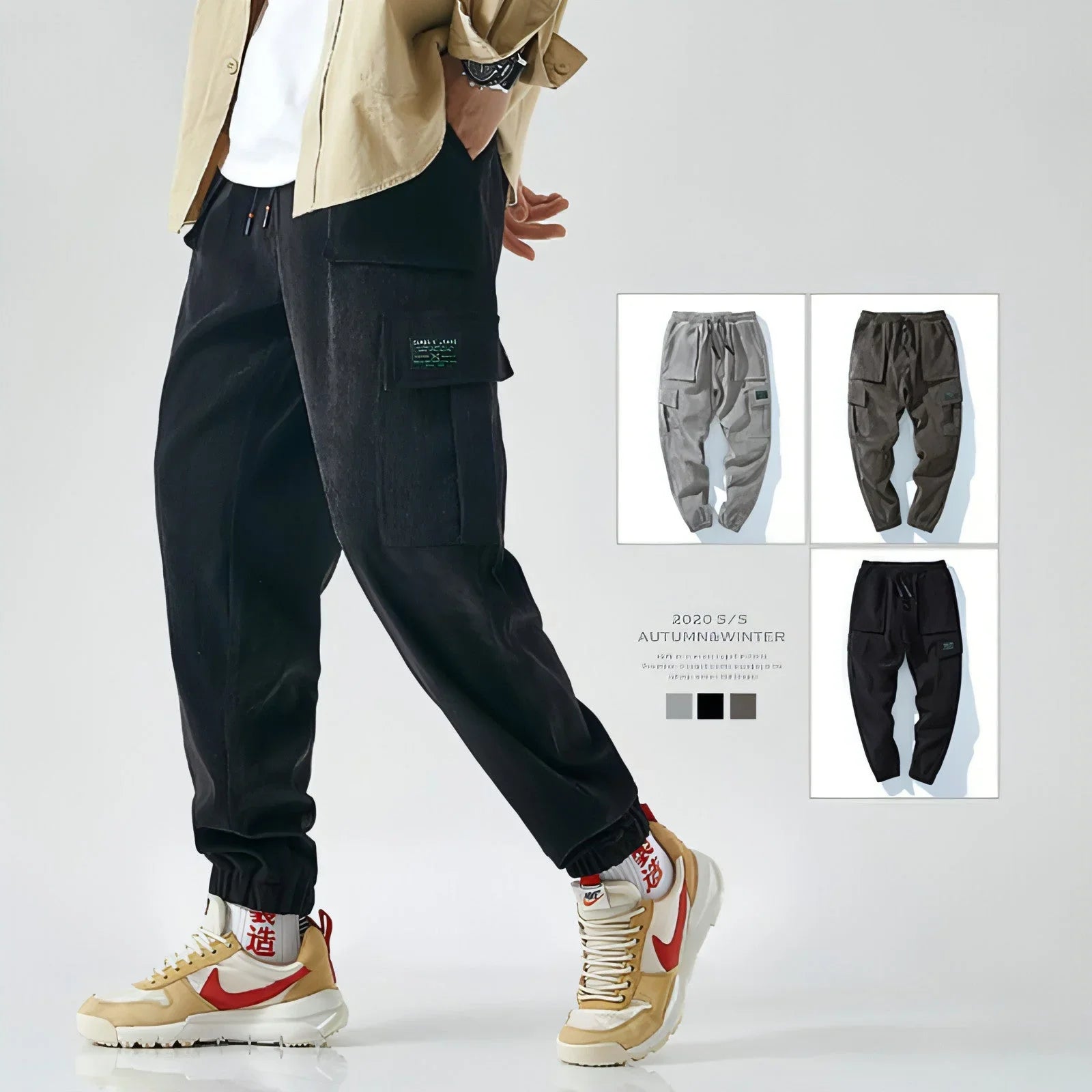 Men's Retro Loose Striped Casual Harem (Jeans & Pants) - Which Mark