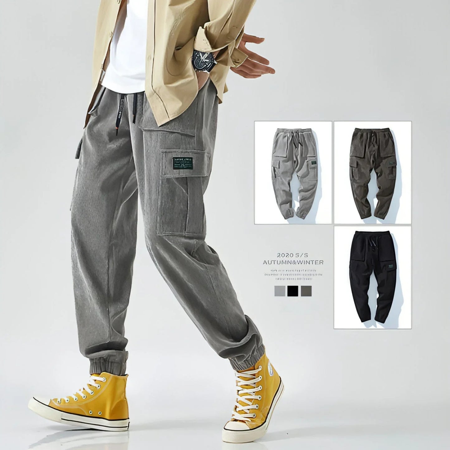 Men's Retro Loose Striped Casual Harem (Jeans & Pants) - Which Mark