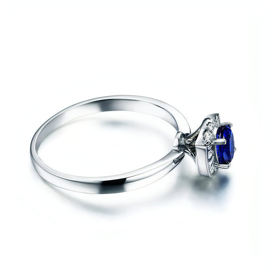 Sapphire & Diamond Inlaid 18K Gold Women's Ring - Which Mark