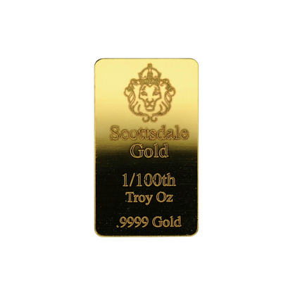 1/100 oz Gold SCOTTSDALE .9999 Bar - Which Mark