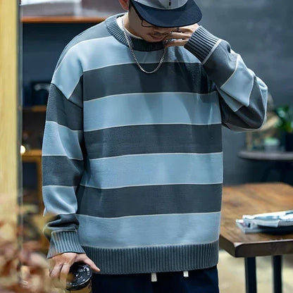 Men's Loose Fashion Brand Crew Neck Casual Sweater Men's - Which Mark