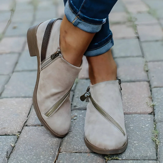 Business Boots With Side Zipper Belt Women's Shoes - Which Mark