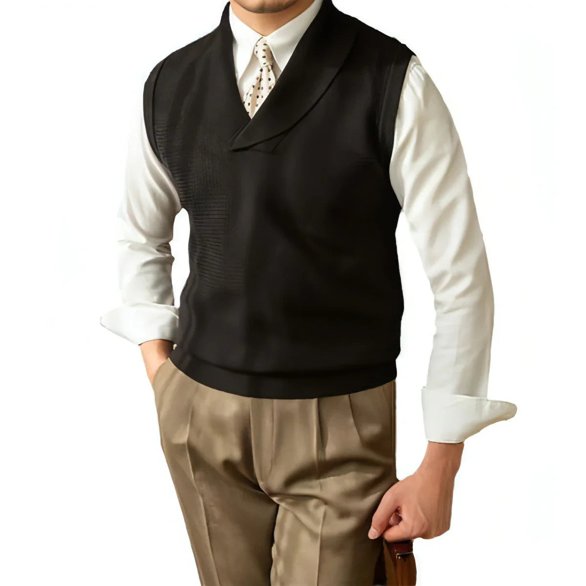 Fashionable Knitted Waistcoat Business Slim Fit Men - Which Mark