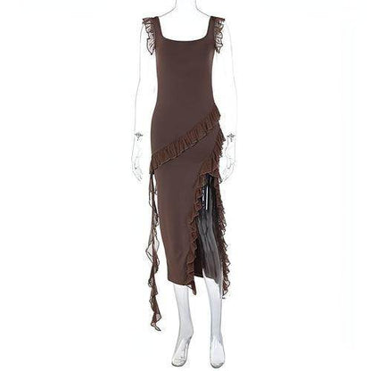 Female Summer Fashionable Stringy Selvedge Stitching Temperament Dress - Which Mark