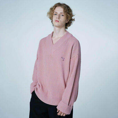 New V-neck Sweater Women Loose-fitting Outer Top - Which Mark