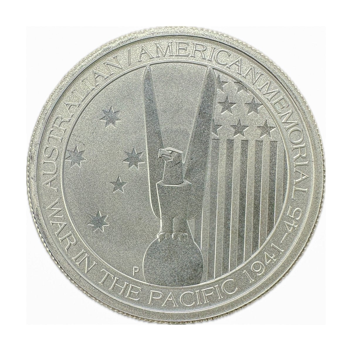 1/2 oz Silver AMERICAN MEMORIAL War in The Pacific Coin 2013 Australia - Which Mark