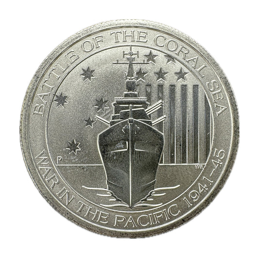 1/2 oz Silver BATTLE OF THE CORAL SEA Coin War In The Pacific 2015 - Which Mark