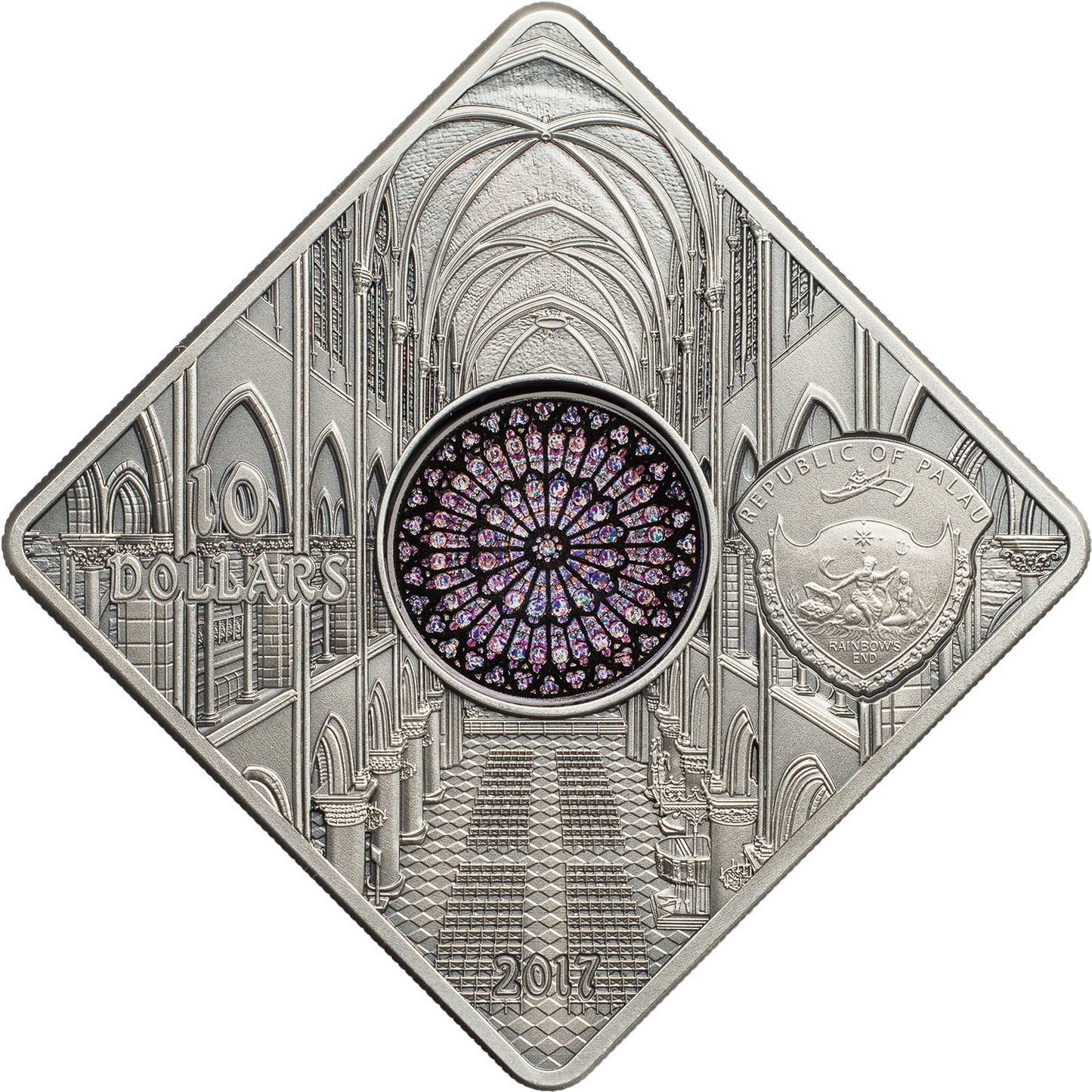 50 g Silver NOTRE DAME DE PARIS Coin 2017 Palau - Which Mark