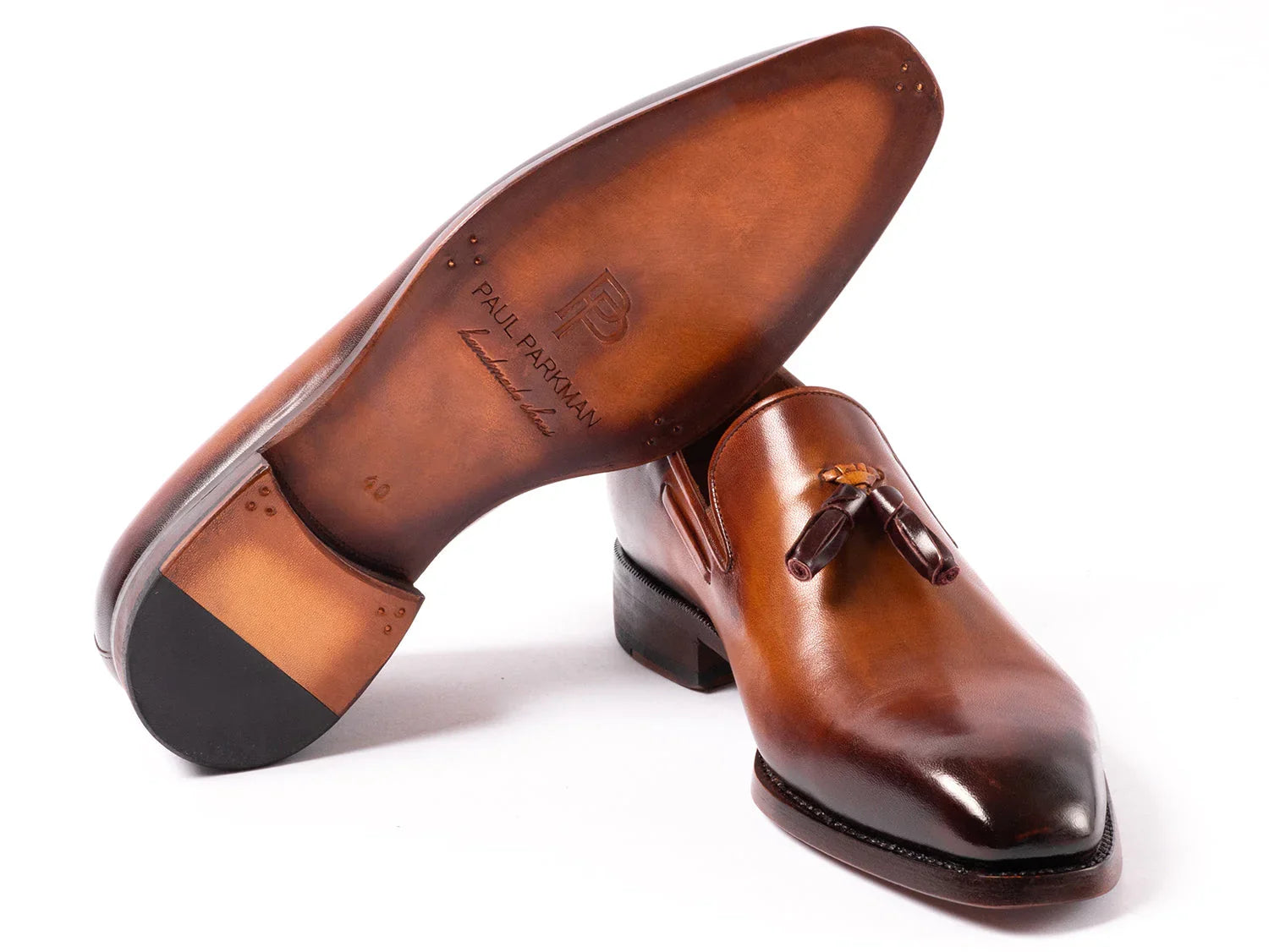 Paul Parkman Brown Goodyear Welted Tassel Loafers (ID#51TS-BRW) - Which Mark