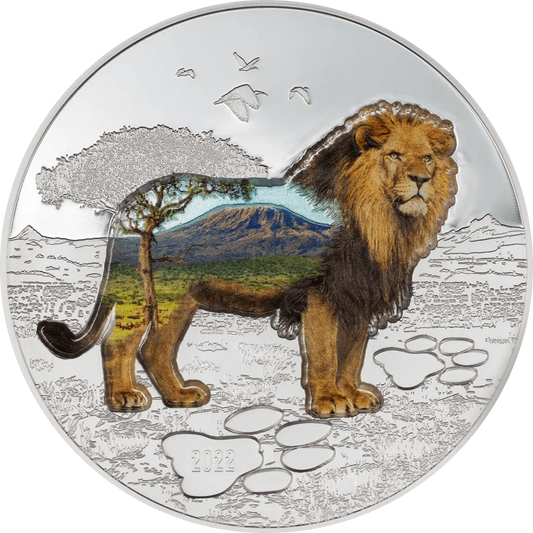 2 oz Silver LION Into the Wild Coin 2022 Mongolia - Which Mark