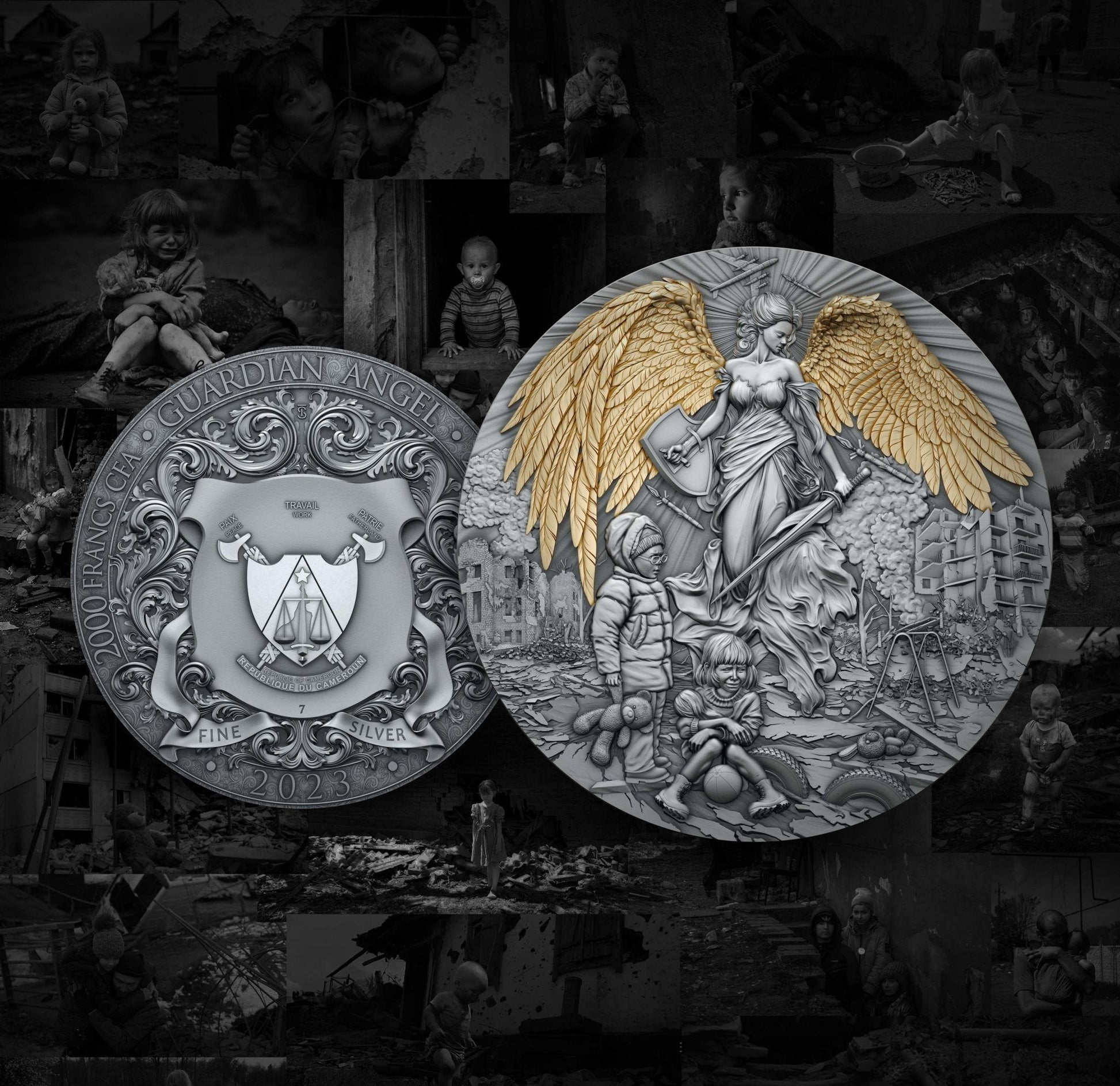 2 oz Silver GUARDIAN ANGEL Coin 2023 Cameroon - Which Mark