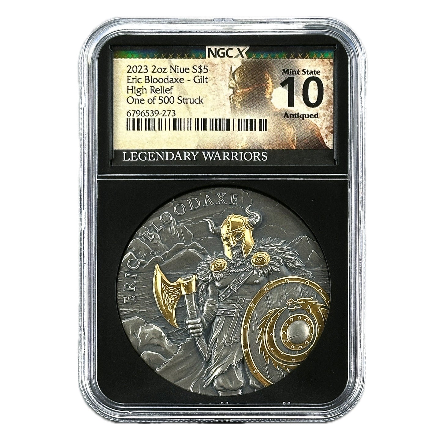 2 oz Silver ERIC BLOODAXE Legendary Warriors Coin NGCX10 2023 Niue - Which Mark