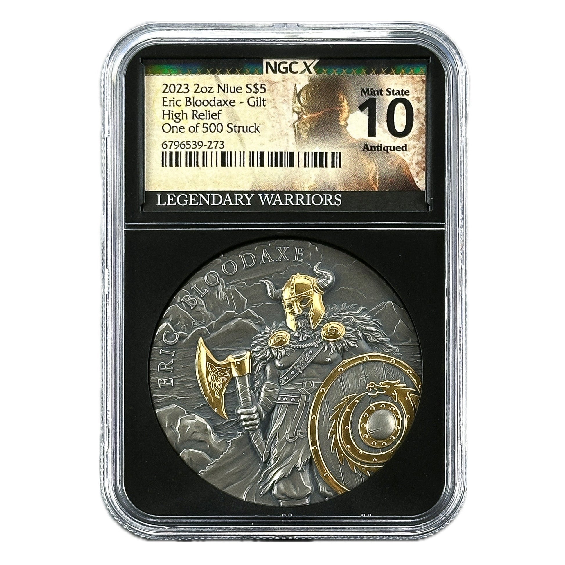 2 oz Silver ERIC BLOODAXE Legendary Warriors Coin NGCX10 2023 Niue - Which Mark