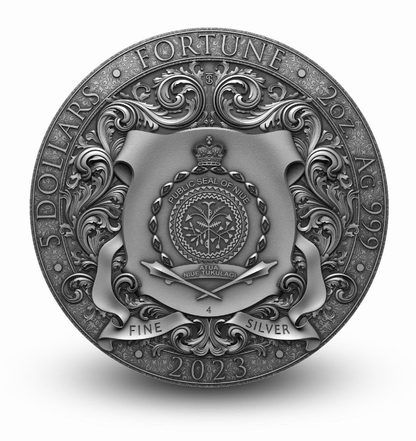 2 oz Silver FORTUNA Gilt Coin MS70 2023 NIue - Which Mark