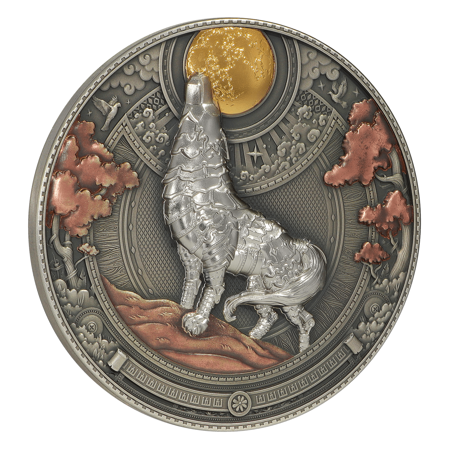 2 oz Silver METAL WOLF Steampunk Coin MS70 2023 Niue - Which Mark