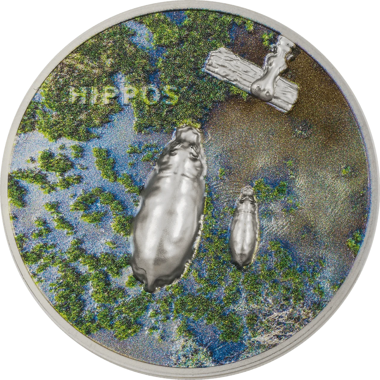 1 oz Silver HIPPOS Split Views Coin 2023 Palau - Which Mark