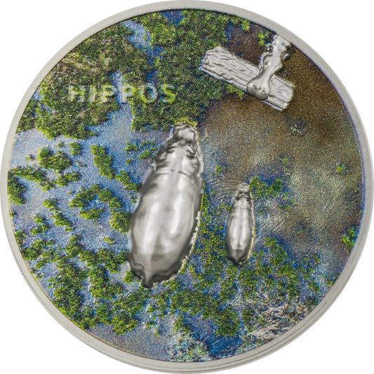 1 oz Silver HIPPOS Split Views Coin 2023 Palau - Which Mark