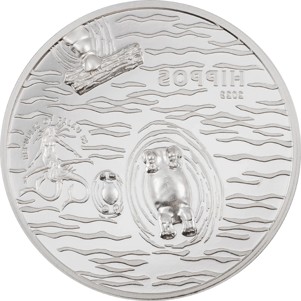 1 oz Silver HIPPOS Split Views Coin 2023 Palau - Which Mark