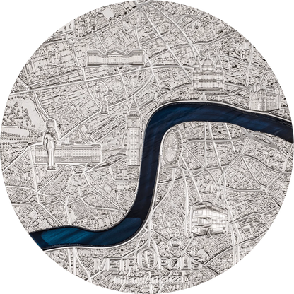 3 oz Silver LONDON TIFFANY ART Metropolis Coin 2023 Niue - Which Mark