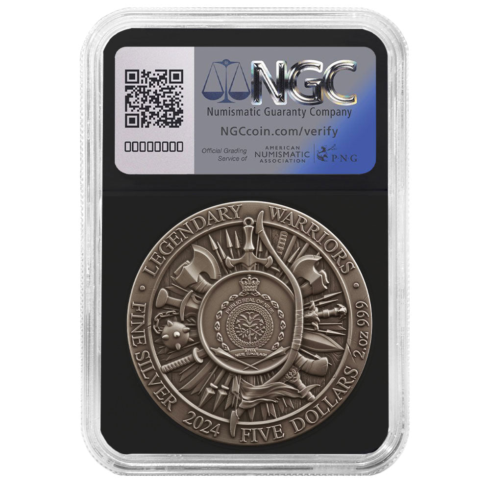 2 oz Silver GENGHIS KHAN Legendary Warriors Coin NGCX10 2024 Niue - Which Mark