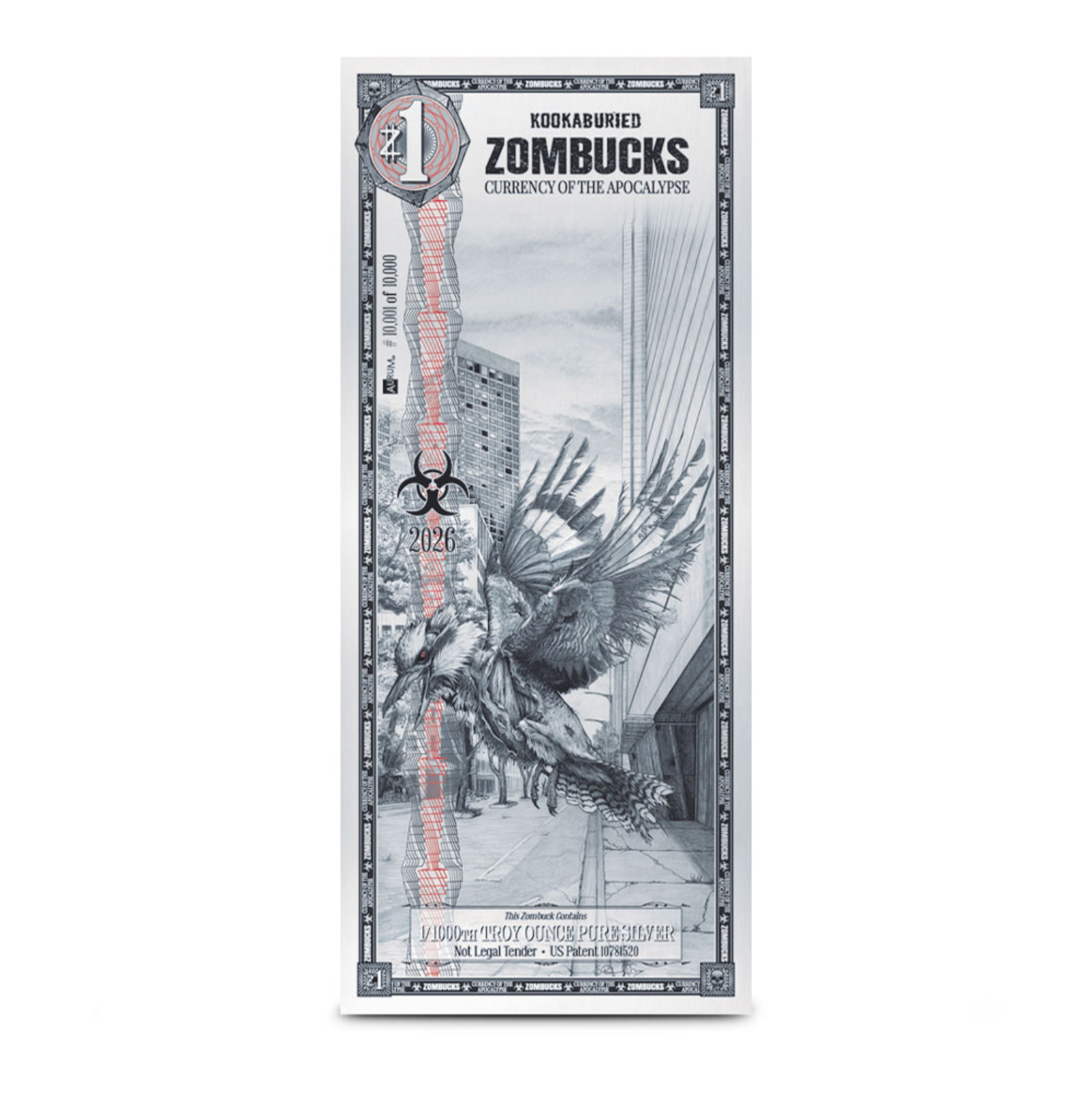 2026 Zombucks KOOKABURIED 1/1000 oz Silver Note - Which Mark