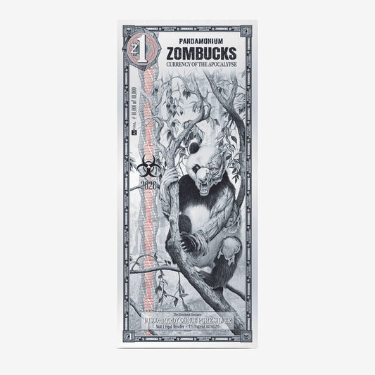 2026 Zombucks PANDAMONIUM 1/1000 oz Silver Note - Which Mark