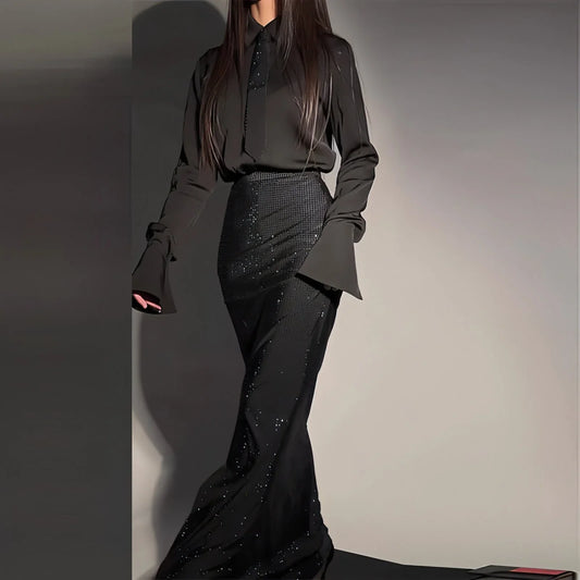 Heavy Industry Hot Diamond Split Wrap Hip Skirt Set - Which Mark