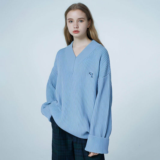 New V-neck Sweater Women Loose-fitting Outer Top - Which Mark
