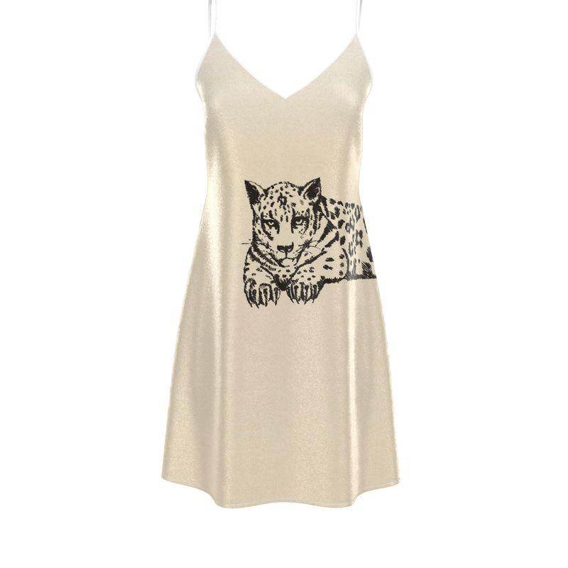 Vela Silk Dress in Lounging Jaguar - Which Mark