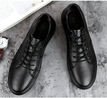 Men's casual fashion breathable top leather shoes - Which Mark
