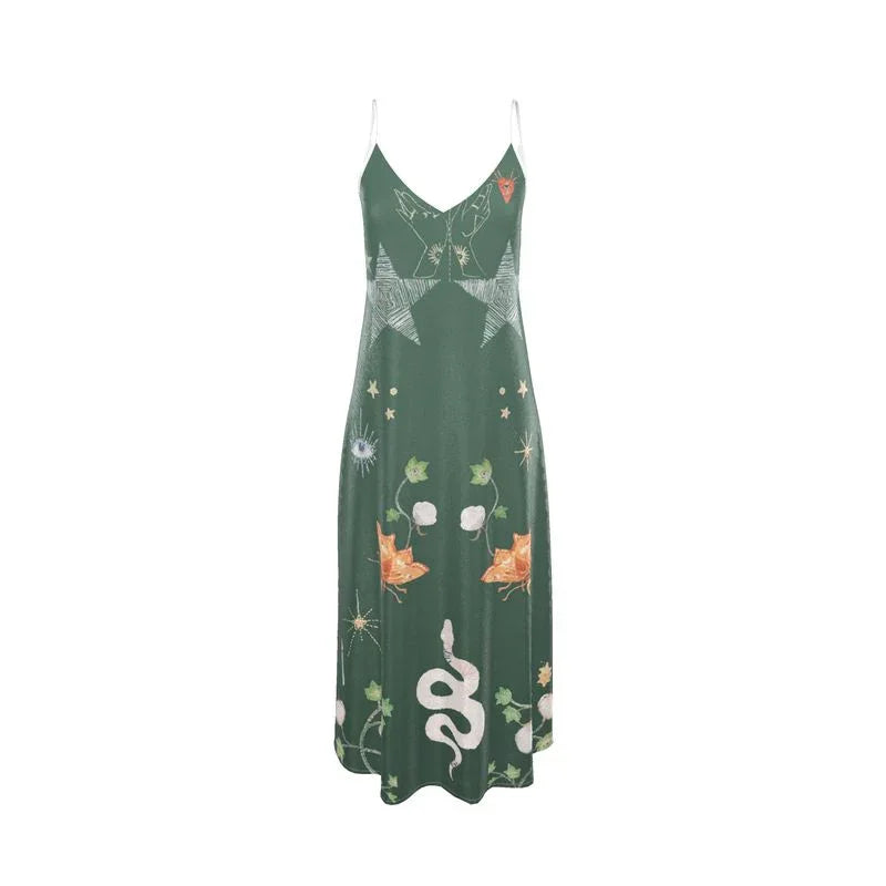 Andromeda Silk Dress in Jungle Altar - Which Mark
