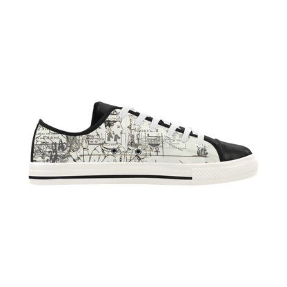 MAP AND SOME ILLUSTRATIONS Low Top Action Leather Men's Shoes - Which Mark