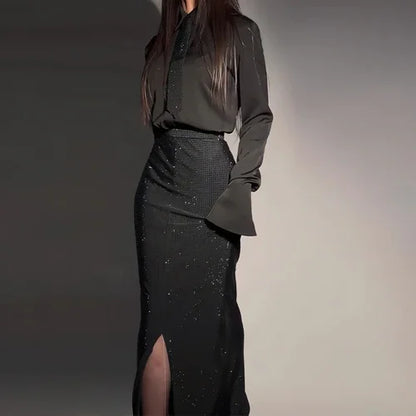 Heavy Industry Hot Diamond Split Wrap Hip Skirt Set - Which Mark