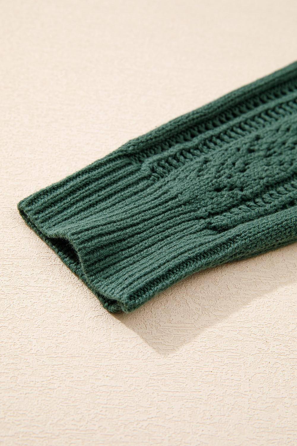 Canton Open Knit Drop Shoulder Sweater Cardigan - Which Mark